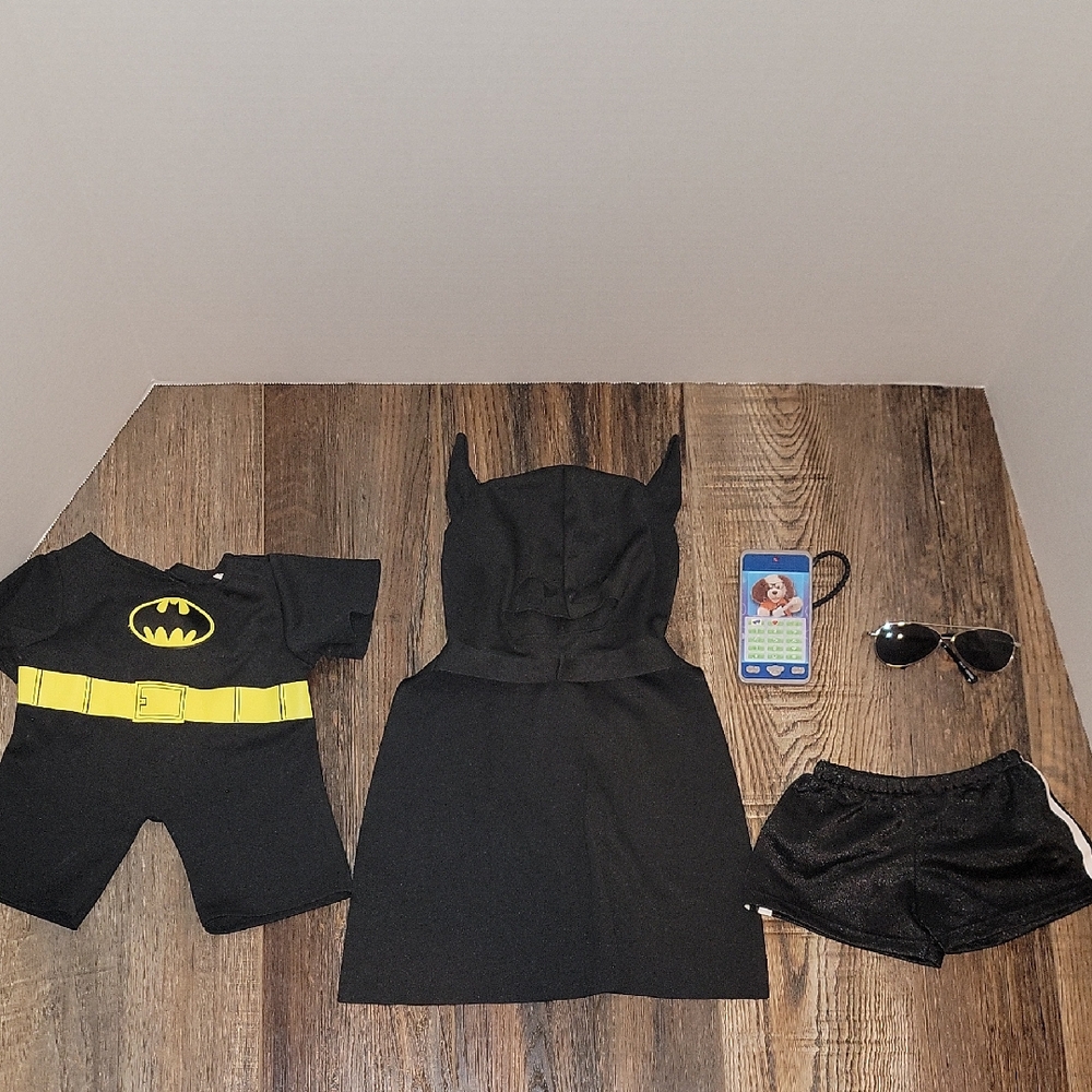 Build-A-Bear Batman, Cape, Phone, Sunglasses & Shorts